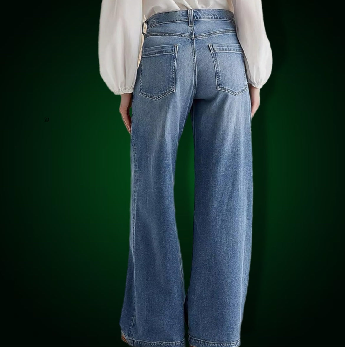 Women’s Wide Leg Denim Jeans Available In Plus Sizes