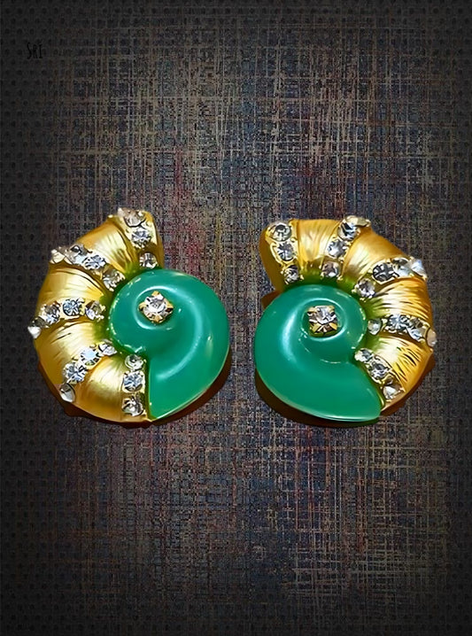 Jade Gold Earrings