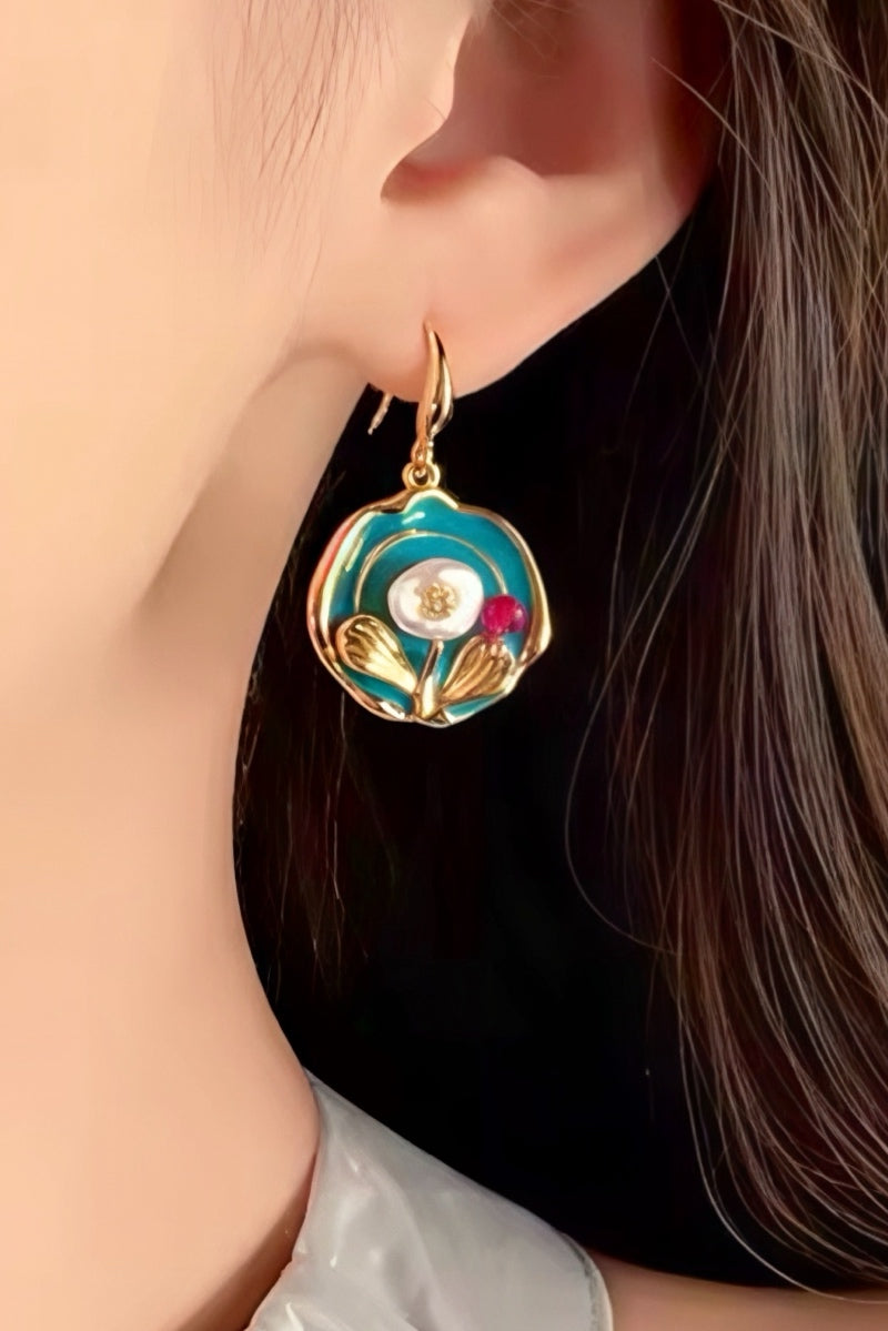Vintage Oil Painting Style Earrings