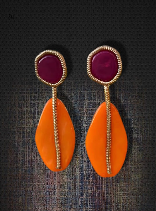 Geometric Resin Dangle Earrings