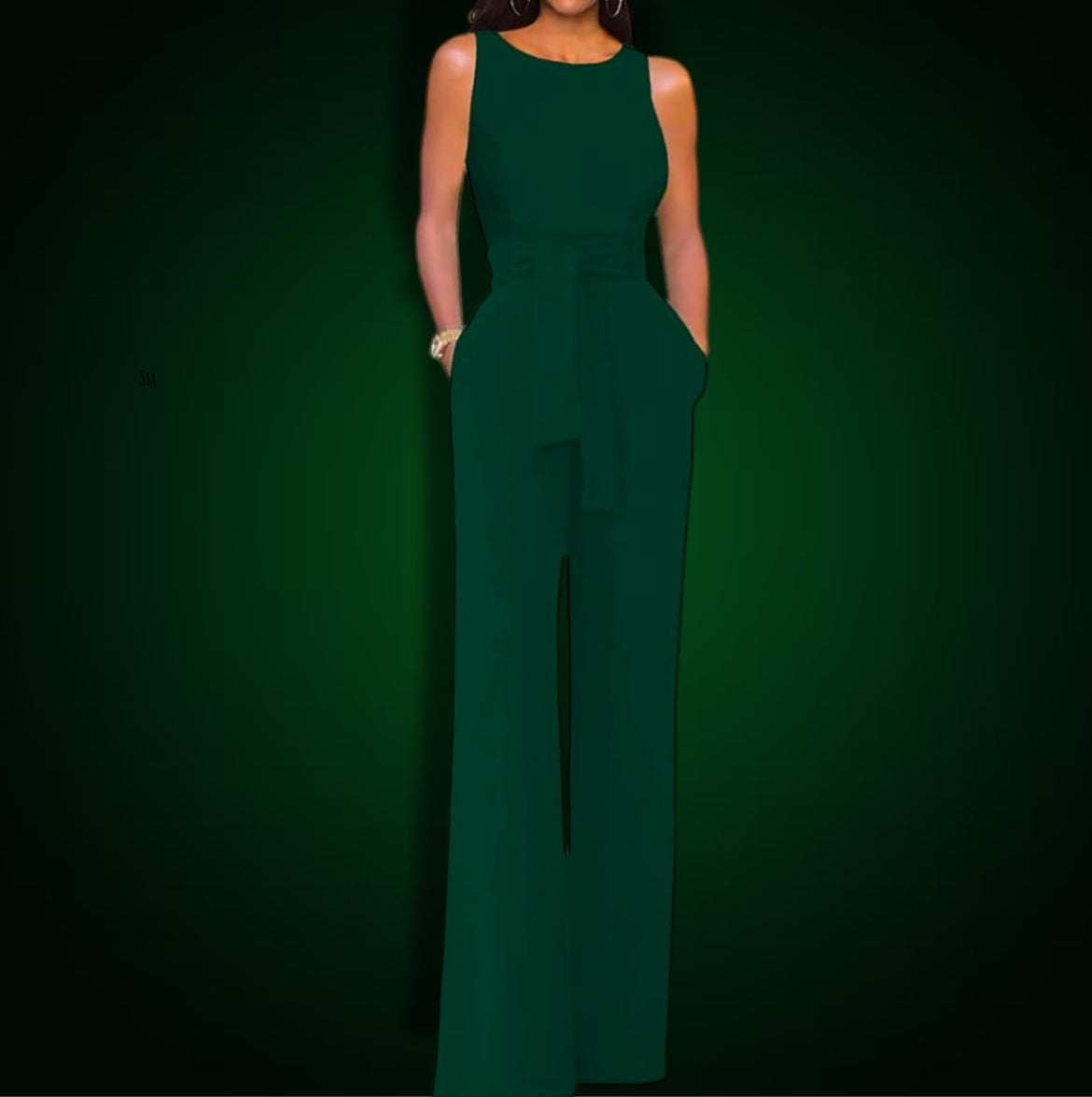 Belted High Waist Wide Leg Jumpsuits