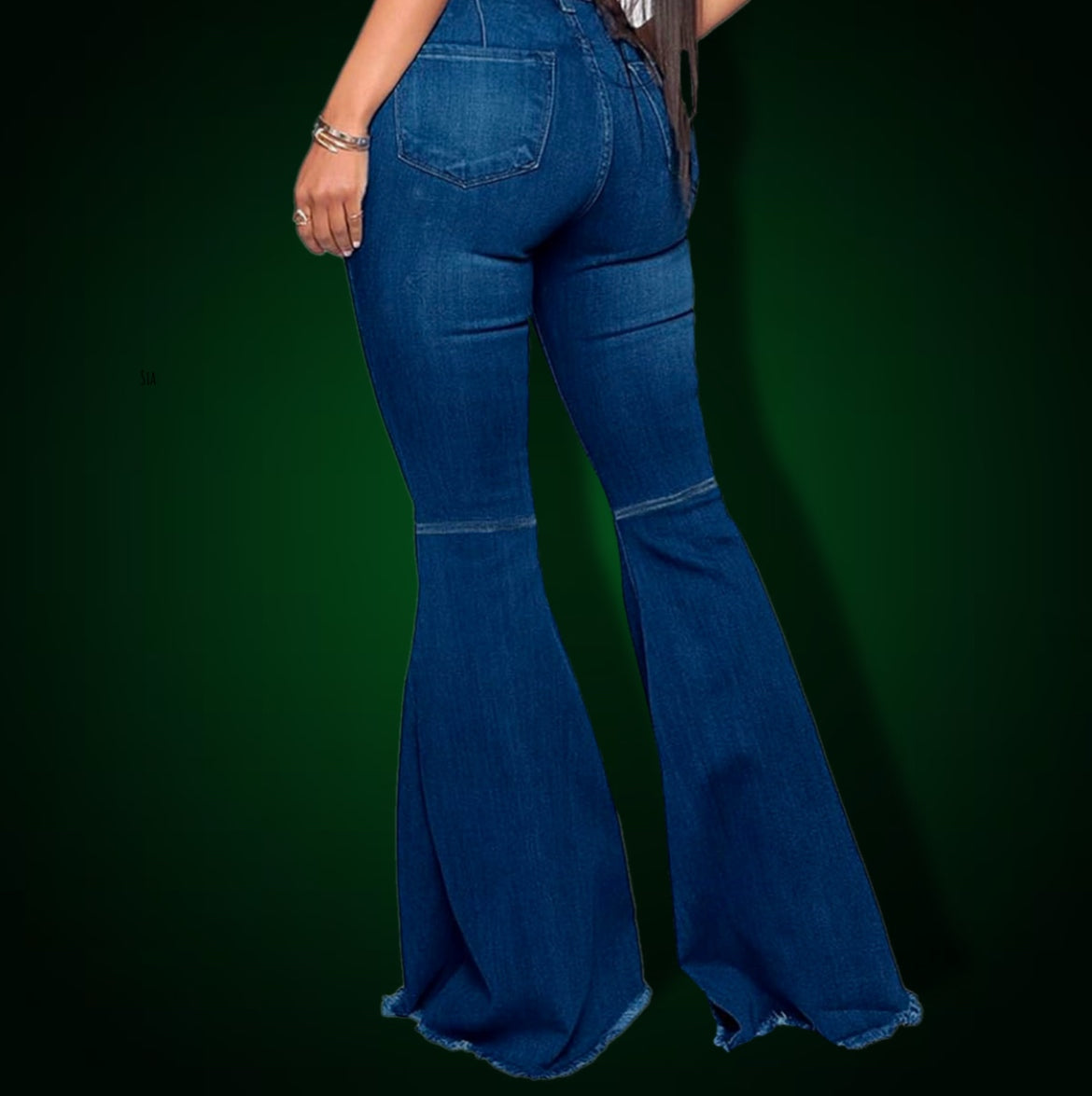 Women’s Bell Bottom Denim Jeans Plus Sizes Available
