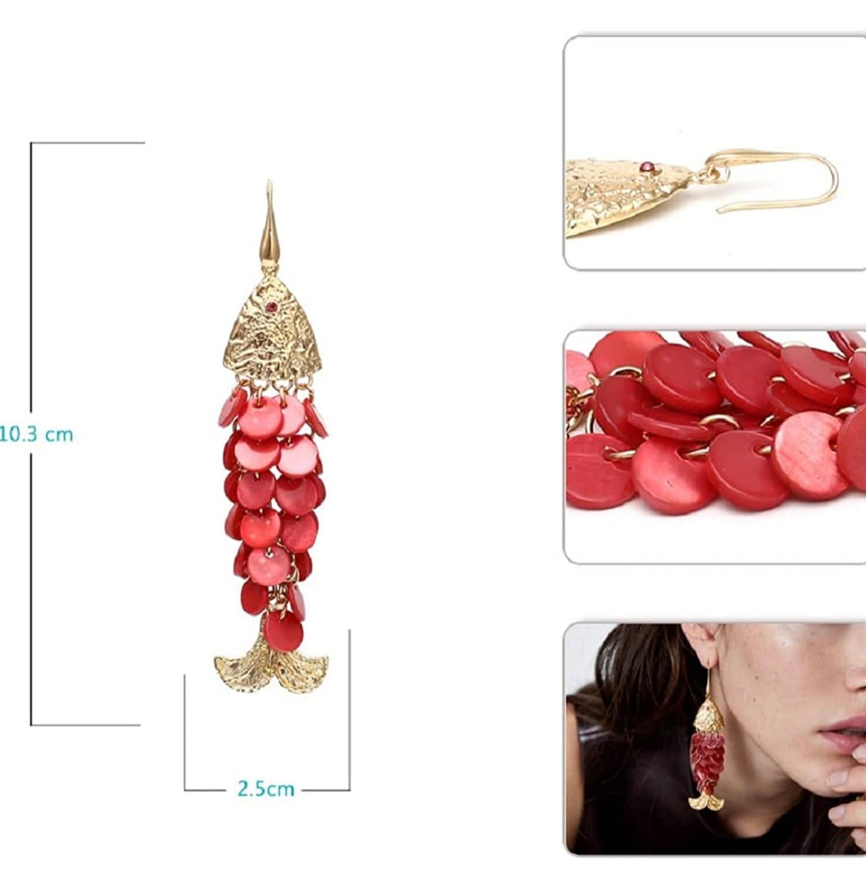 Tassel Fish Earrings - Sonya's Warehouse