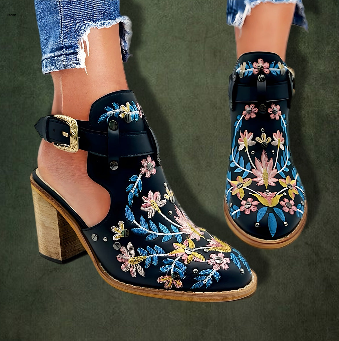 Crafted Embroidery Ankle Boots