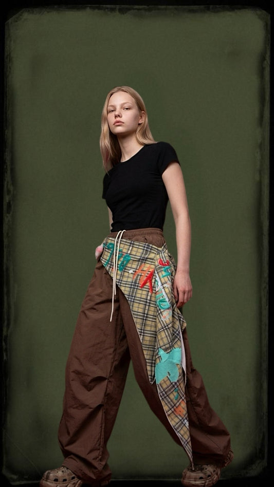 Women’s Baggy Cargo Pants With Wrap Skirt