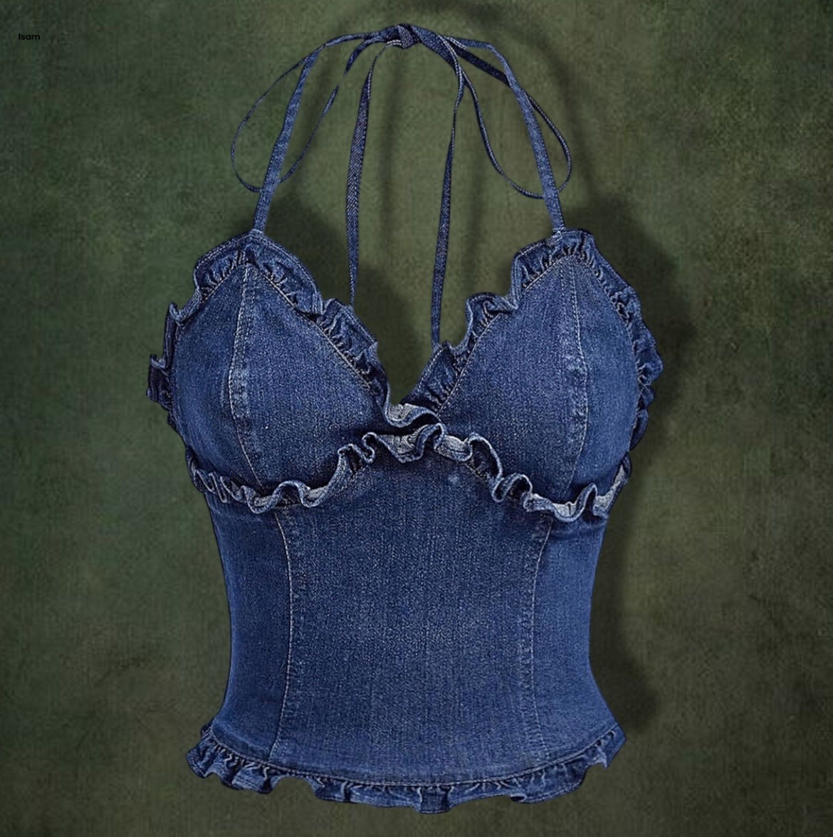 Crafted Halter Denim Top