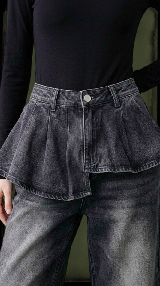 Women’s Baggy jeans With Wrap Skirt