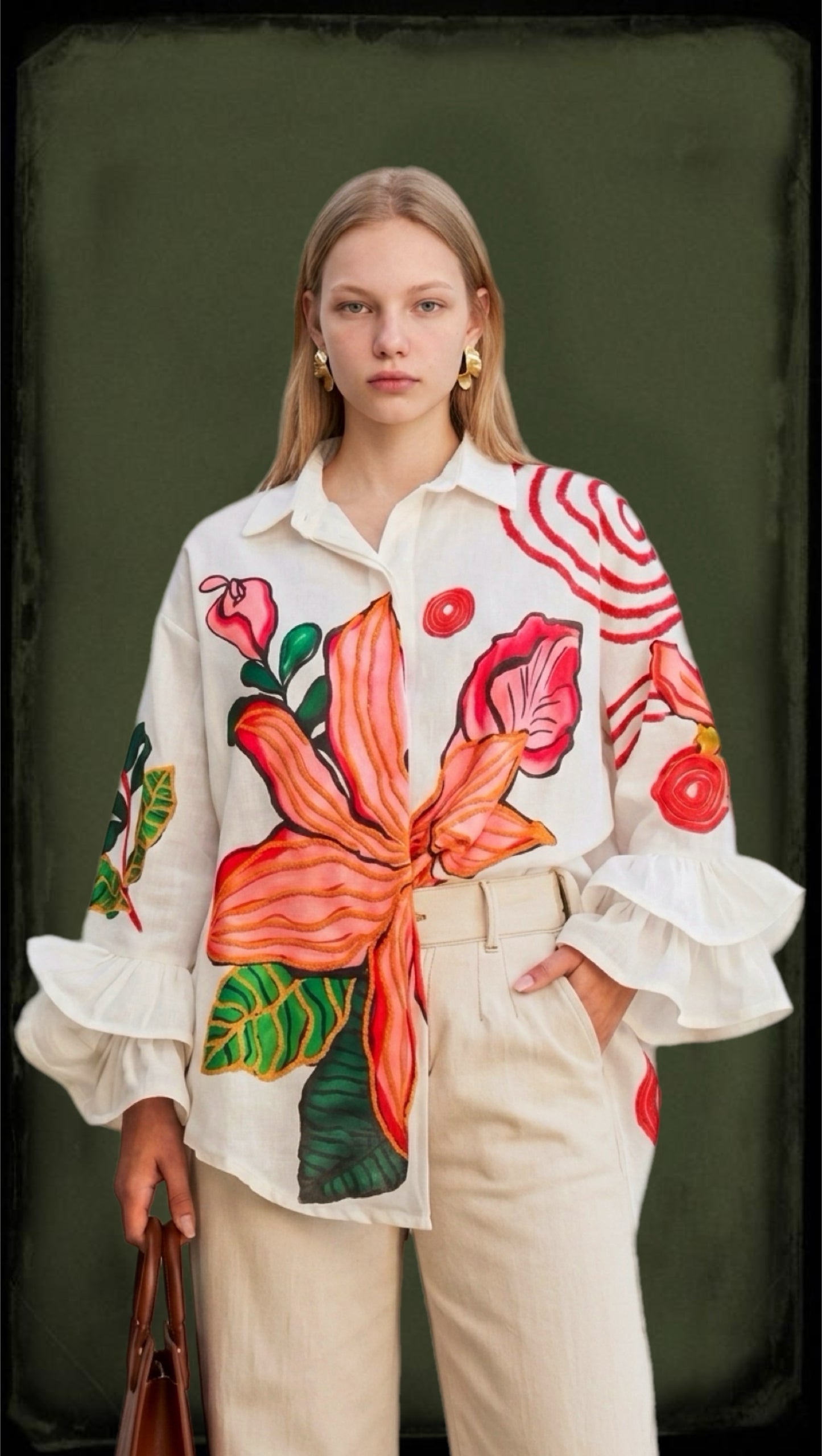 Flared Sleeves Oversized Blouse