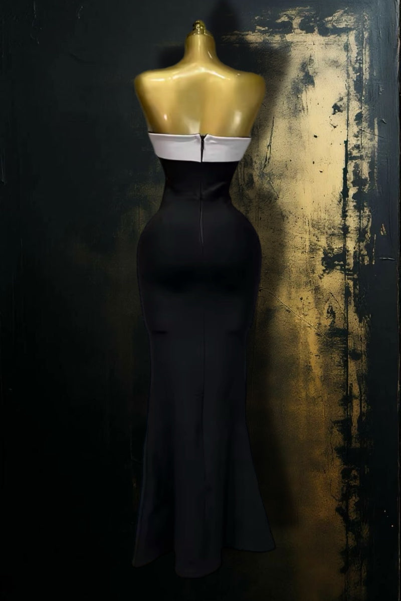 Crafted Strapless Backless Flower Dress