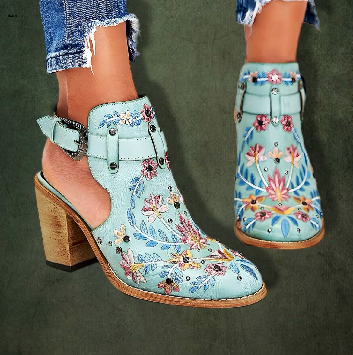 Crafted Embroidery Ankle Boots