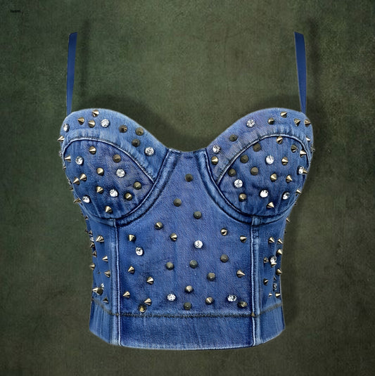 Handcrafted Denim Corset