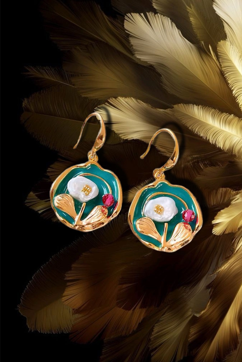 Vintage Oil Painting Style Earrings