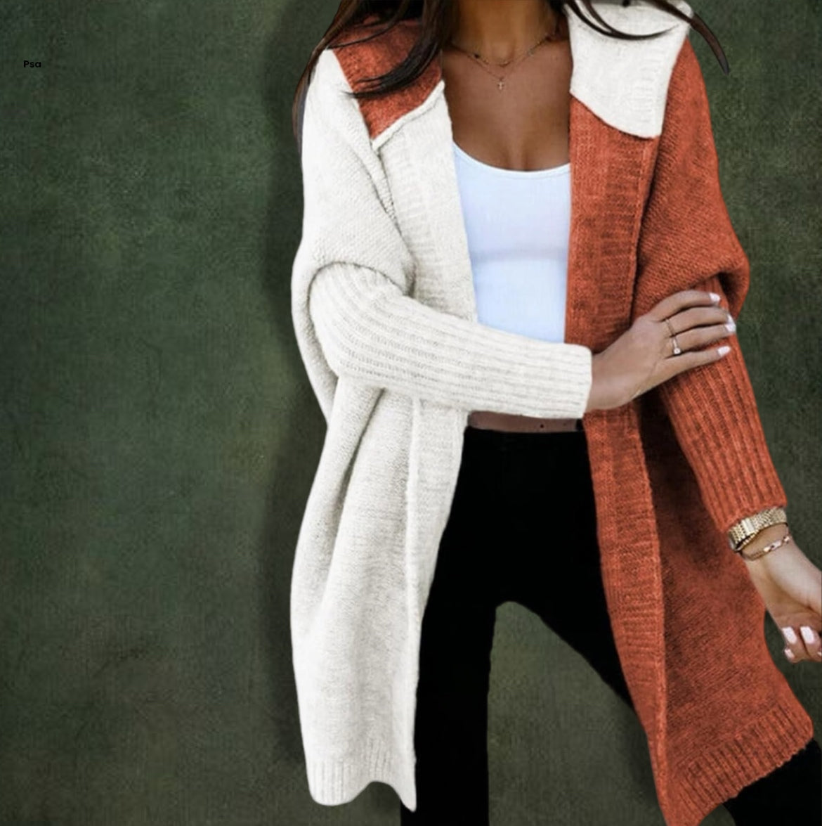 2-Tone Cardigan Sweater