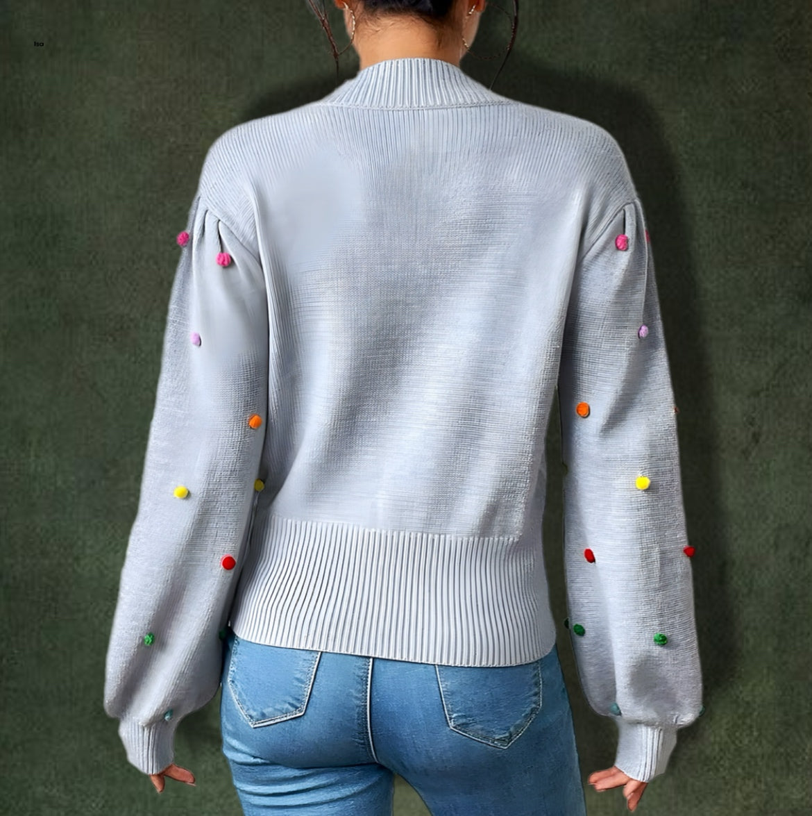 Hand Crafted Pom Sweater