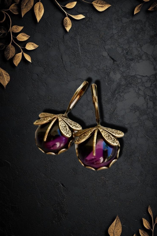 Dragonfly Brass Earrings ￼