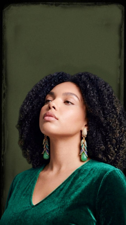 Vintage Drop Jade Earrings