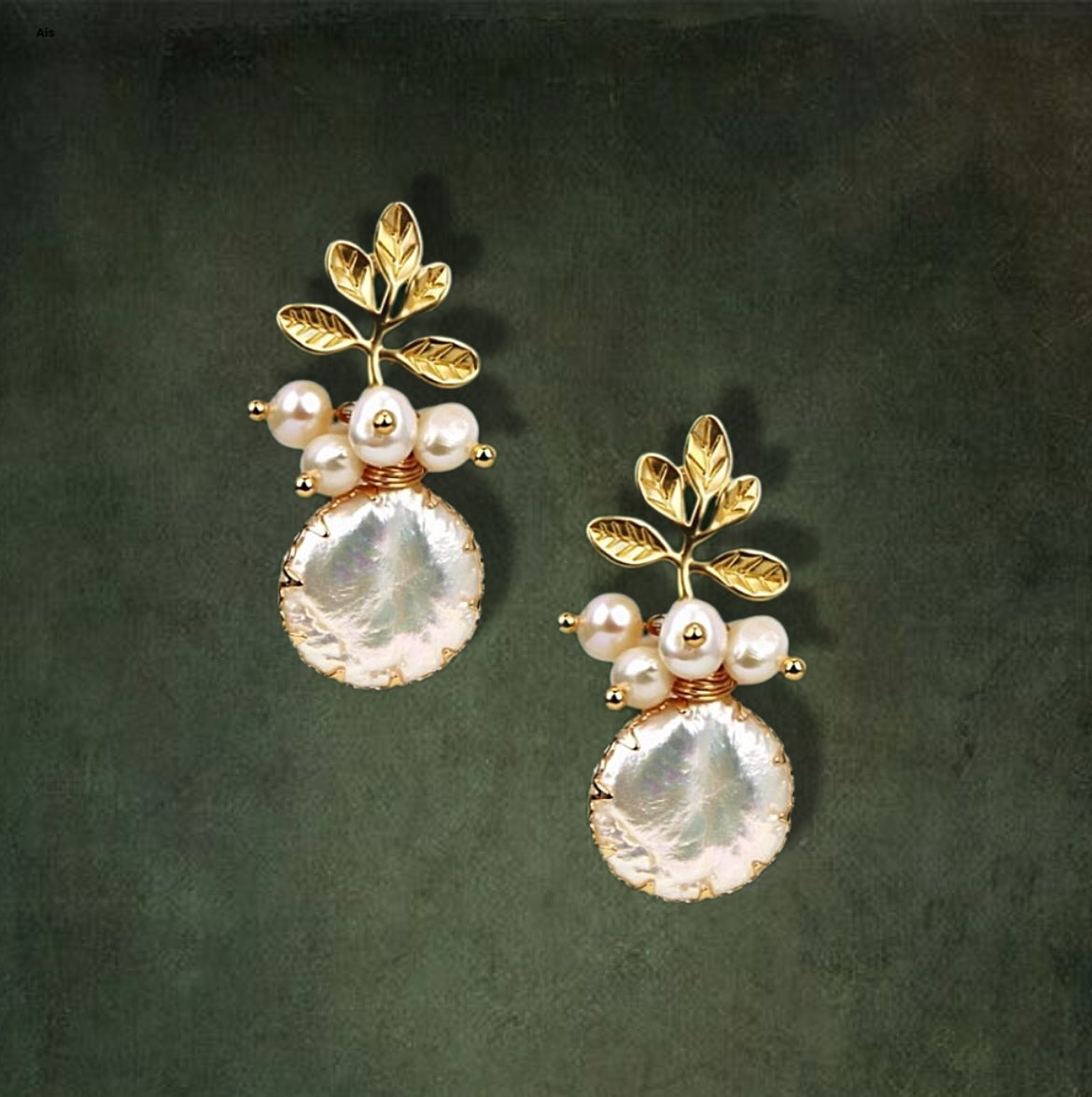 Pearl Earrings with 18k Gold Life Tree