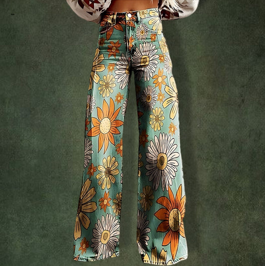 Relaxed Fit Pants With Wide Legs