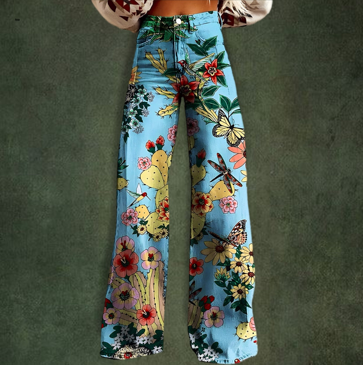 Relaxed Fit Pants With Wide Legs