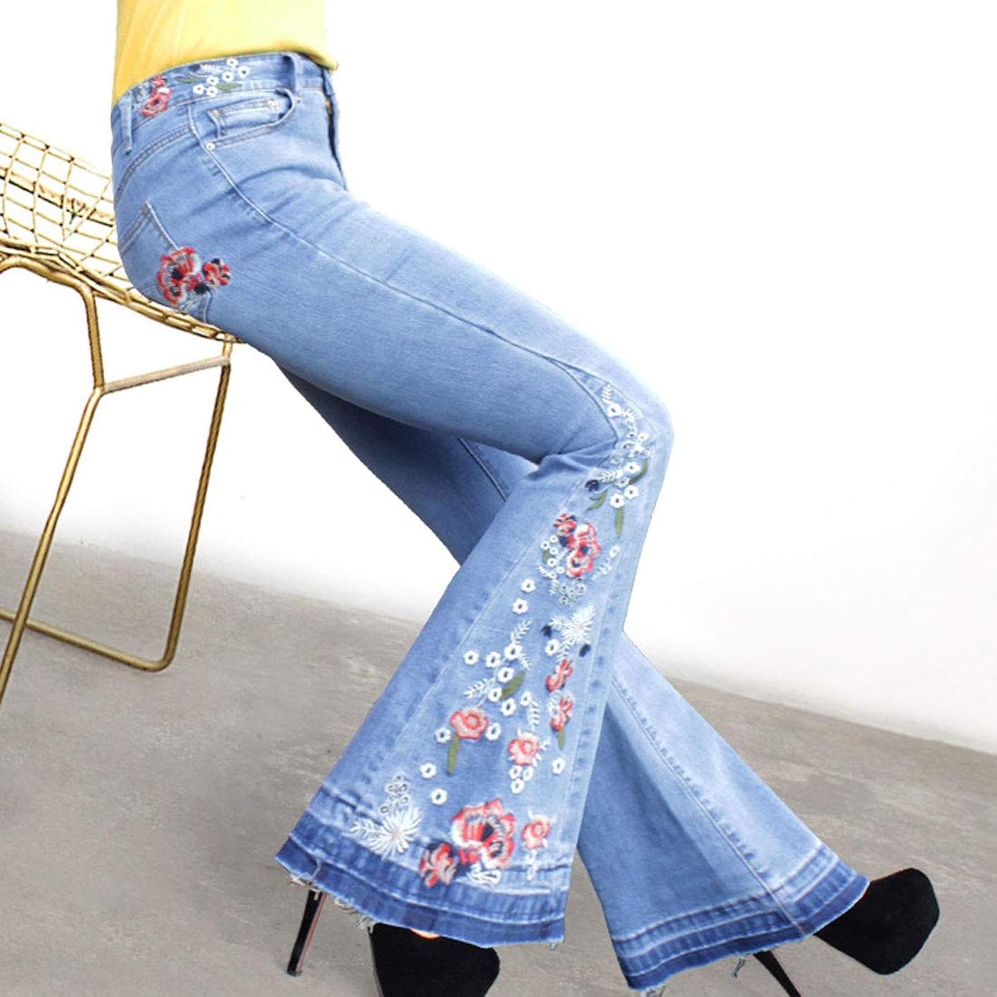 Embroidered Denim Jeans