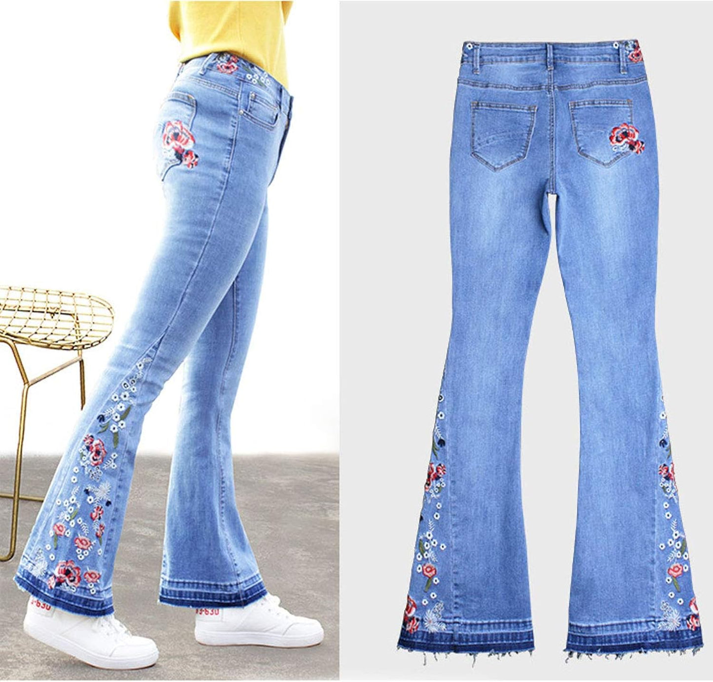 Embroidered Denim Jeans