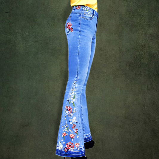 Embroidered Denim Jeans