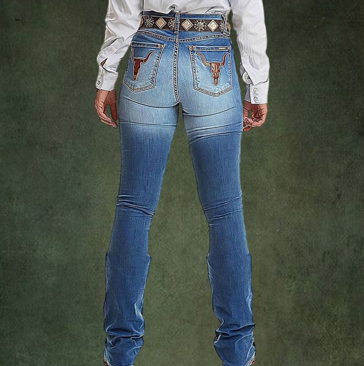 Women's Floral Embroidery Jeans