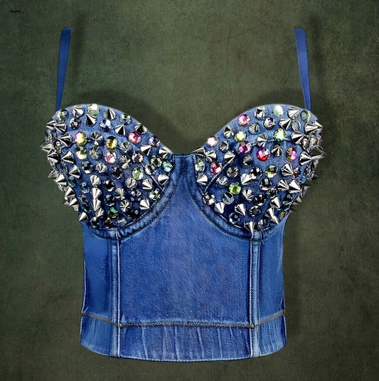 Handcrafted Denim Corset