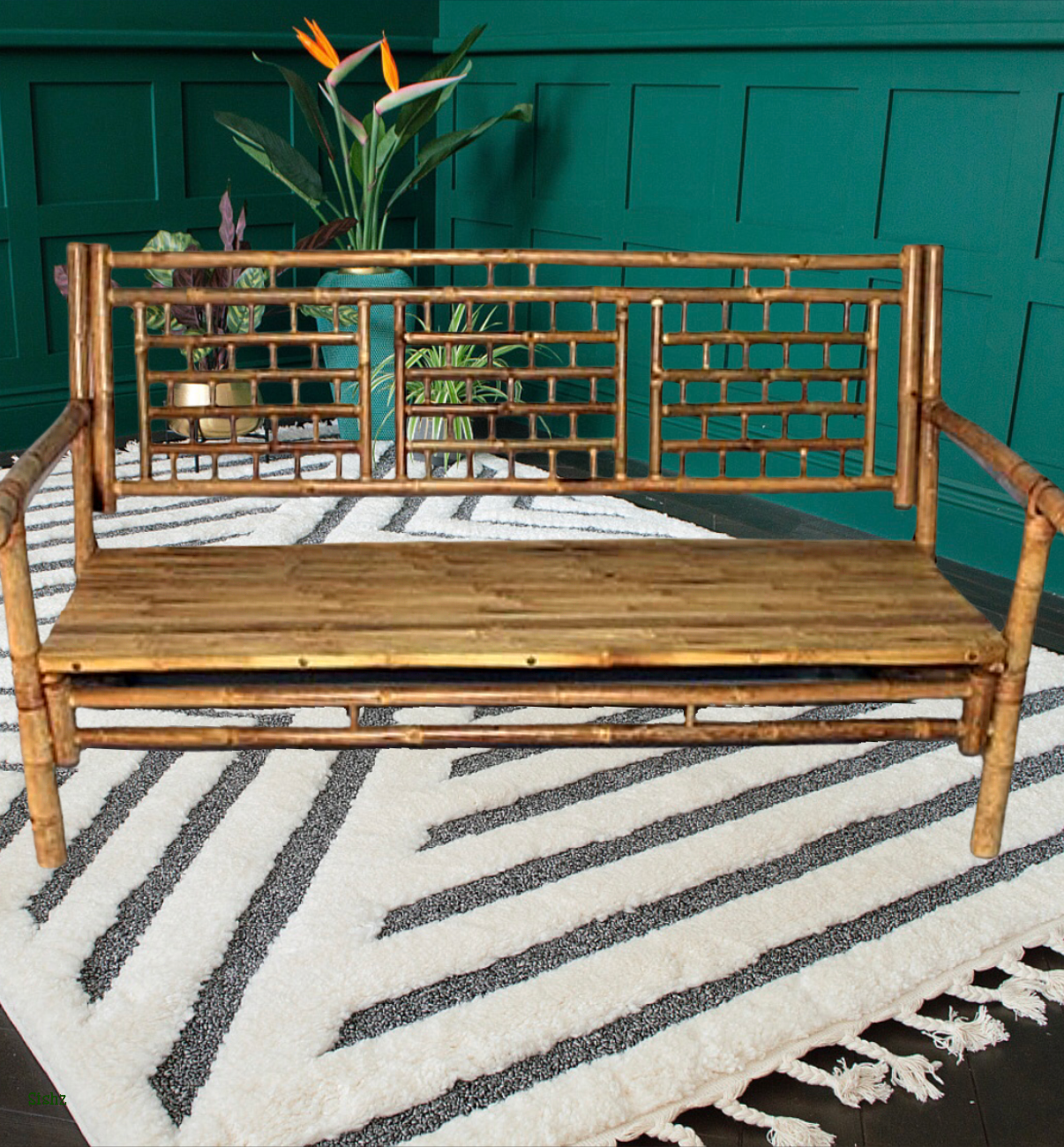 HandCrafted Bamboo Bench