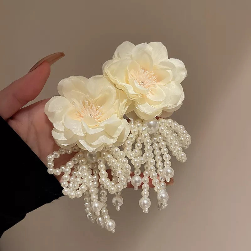 Women's Flowers Beads Bow Earrings