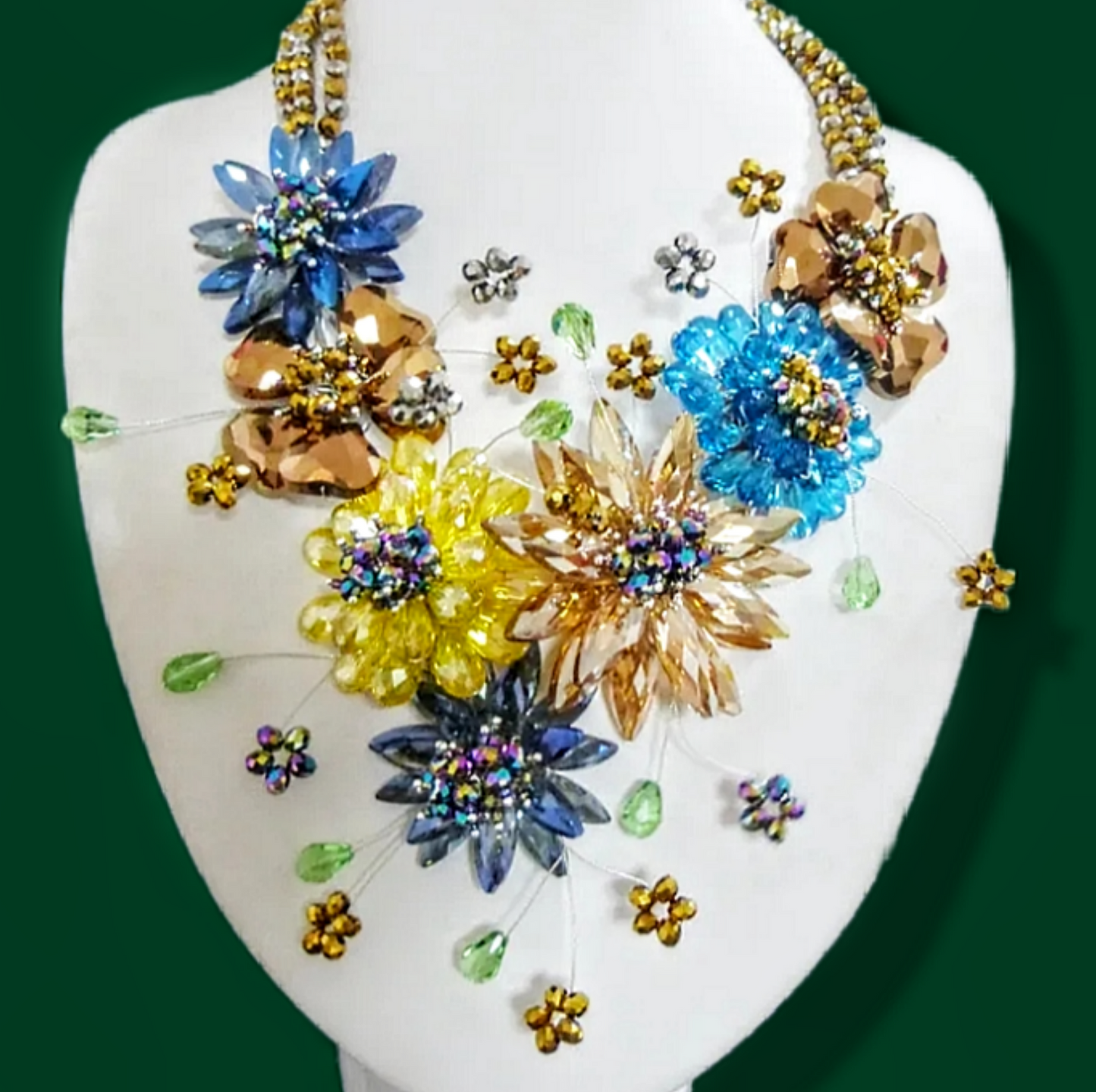 Handcrafted Crystal Flower Necklace