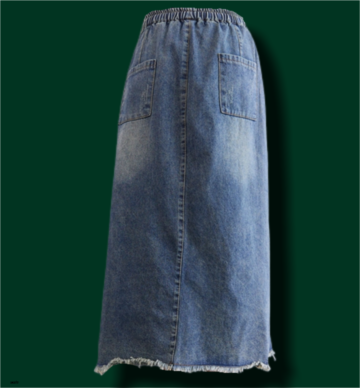 Denim Skirt With Embroidery