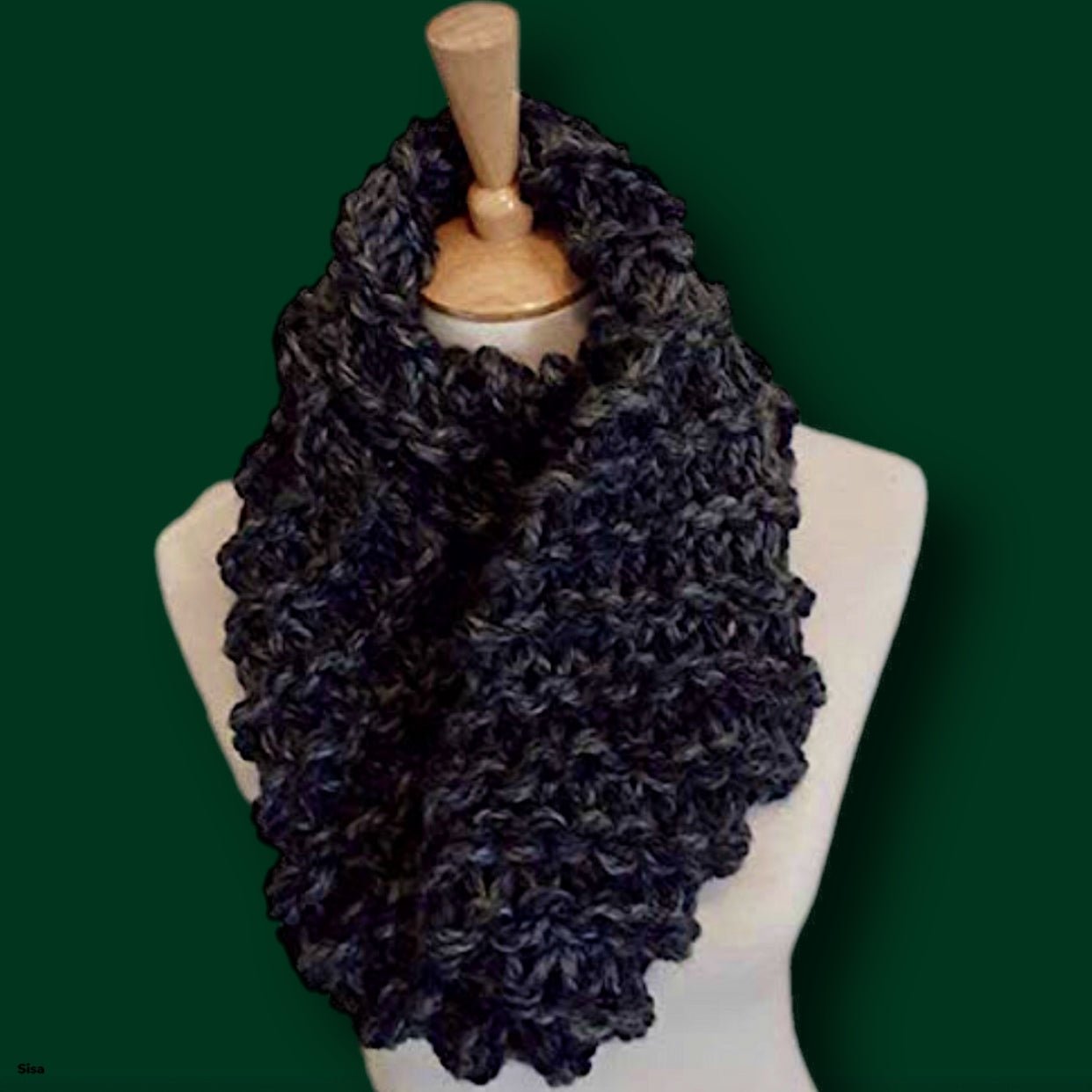 Handmade Charcoal Grey Outlander Chunky Knit Wool Scarf - Sonya's Warehouse