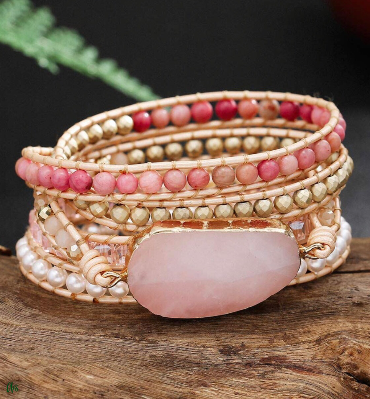 Handmade Natural Stone Crystal Bead Wrap Bracelets