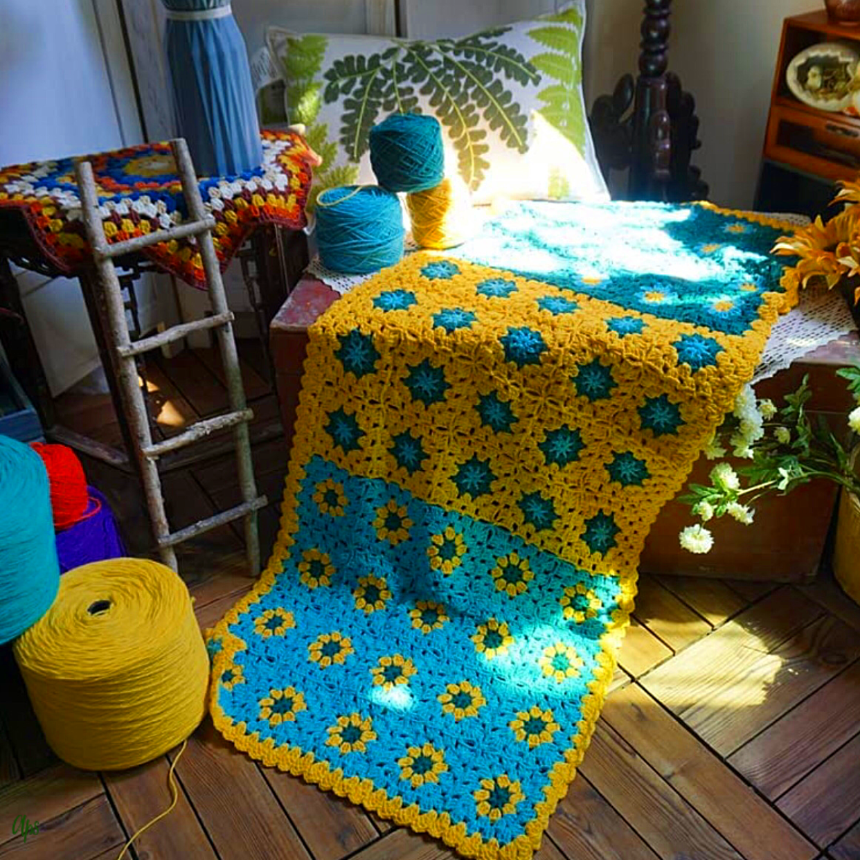 Handmade Crochet Blanket,Woven Throw Blanket