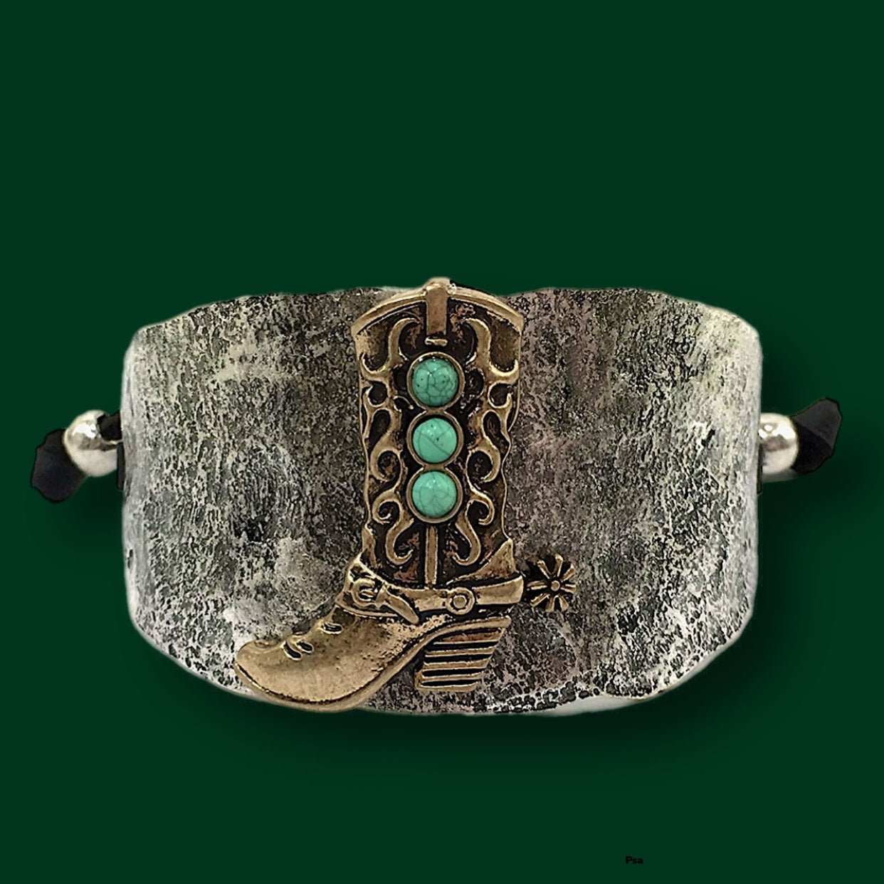Turquoise Stone Leather Cuff Bracelet - Sonya's Warehouse