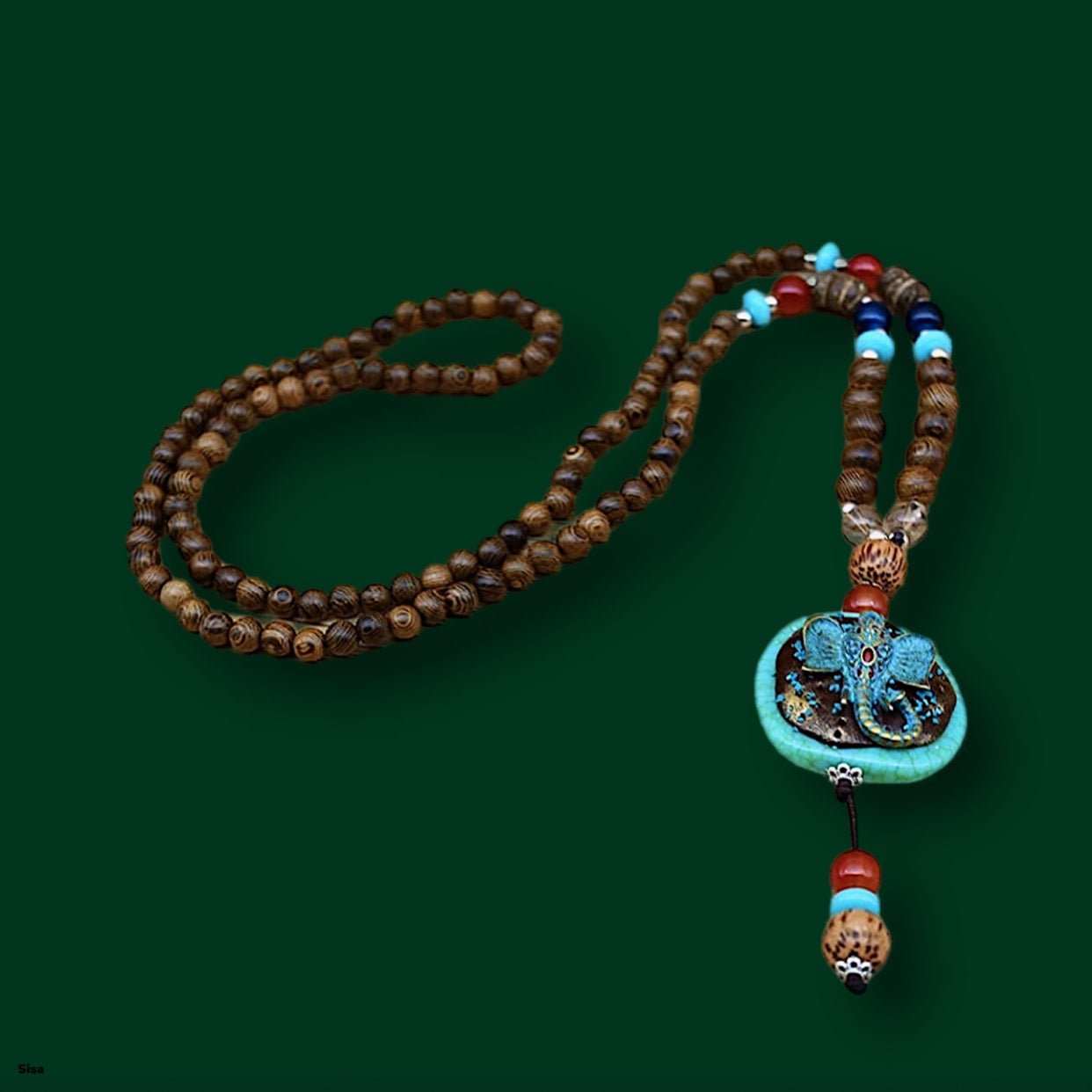 Turquoise Wood Beads Necklace - Sonya's Warehouse