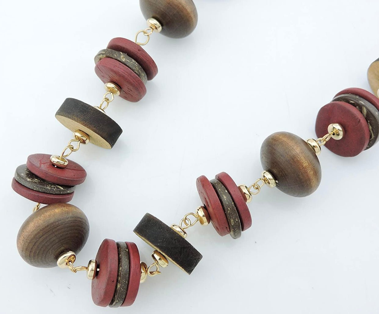 Wooden Earrings And Necklace Set Comes In 3 Colors - Sonya's Warehouse
